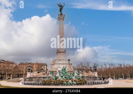 Denkmal für die Girondine am Place des Quinconces in Bordeaux in Gironde, New Aquitaine, Frankreich Stockfoto