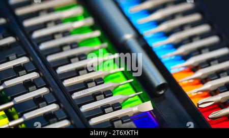 Werkzeugsatz Mechanik in Black Box, Nahaufnahme Werkzeugsatz Mechanik Stockfoto