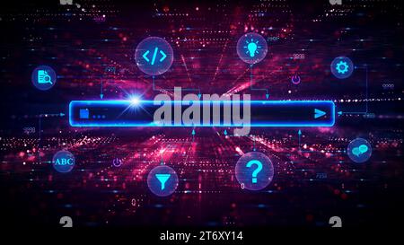 Prompt Engineering – der Prozess der Strukturierung von Phrasen, die von einem generativen KI-Modell interpretiert werden können – konzeptionelle Darstellung Stockfoto