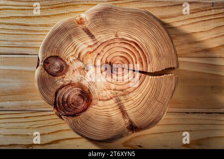 Vintage Schneidebrett Aus Holz, Endschnitt Aus Kofferraum Stockfoto