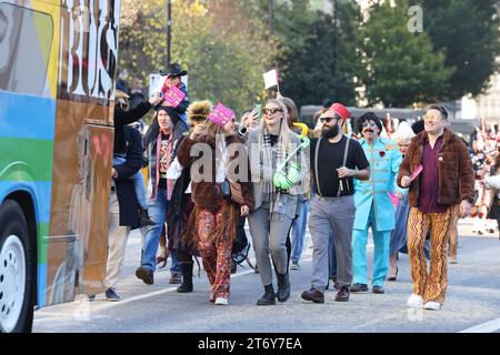 Die Lord Mayor's Show 2023, die auf das Jahr 1215 zurückgeht, als König John den Londoner Bürgern die Autorität gab, ihren Bürgermeister zu wählen. Alderman Michael Mainelli ist der neue Lord Mayor of London, UK. Stockfoto