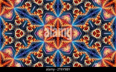 Abbildung Des Geometrischen Fraktalen Starburst-Musters Stockfoto