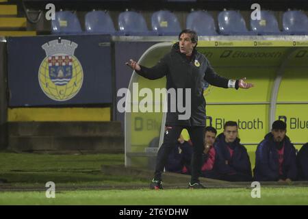 Arouca, Portugal. November 2023. Arouca, 11/12/2023 - der Futebol Clube de Arouca veranstaltete heute Abend den Sporting Clube de Braga im Arouca Municipal Stadium, in einem Spiel, das für die 11. Runde der I League 2023 zählte. Daniel Ramos (Tony Dias/Global Imagens) Credit: Susana Jorge/Alamy Live News Stockfoto