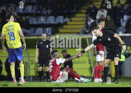 Arouca, Portugal. November 2023. Arouca, 11/12/2023 - der Futebol Clube de Arouca veranstaltete heute Abend den Sporting Clube de Braga im Arouca Municipal Stadium, in einem Spiel, das für die 11. Runde der I League 2023 zählte. João Goncalves (Tony Dias/Global Imagens) Credit: Susana Jorge/Alamy Live News Stockfoto