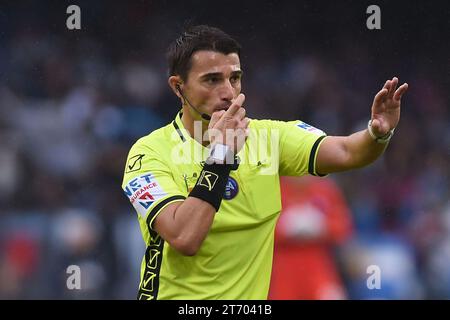 Neapel, Italien. November 2023. Schiedsrichter Alessandro Prontera beim Spiel der Serie A TIM zwischen SSC Napoli und Empoli FC im Stadio Diego Armando Maradona Neapel Italien am 12. November 2023. Franco Romano/Alamy Live News Stockfoto