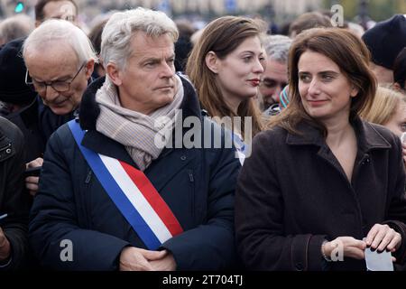 Paris, Frankreich. Nov. 2023. bürgermarsch für die Republik und gegen den Antisemitismus auf Initiative von Gerard Larcher und Yael Braun-Pivet am 12. November 2023 in Paris. Quelle: Bernard Menigault/Alamy Live News Stockfoto