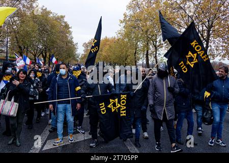 Paris, Frankreich. Nov. 2023. bürgermarsch für die Republik und gegen den Antisemitismus auf Initiative von Gerard Larcher und Yael Braun-Pivet am 12. November 2023 in Paris. Quelle: Bernard Menigault/Alamy Live News Stockfoto