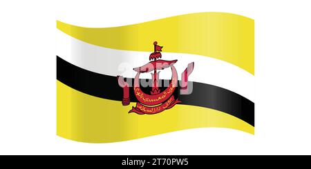 Vektorflagge des Landes brunei Vektorillustration Stock Vektor