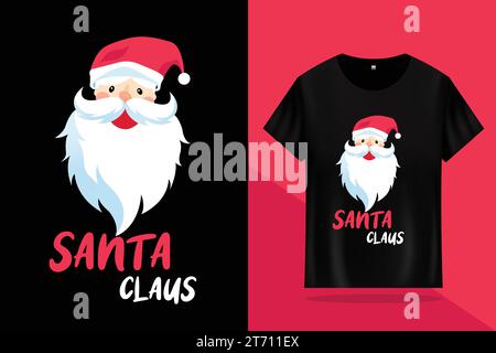 T-Shirt-Design des Weihnachtsmanns Stock Vektor