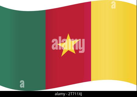 Kamerunische Nationalflagge in Vektorillustration Stock Vektor