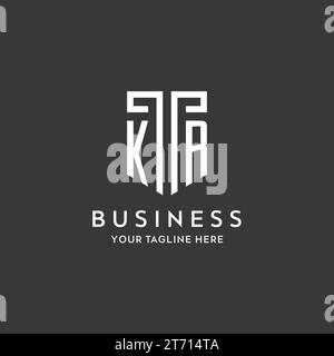 KR Monogramm Anfangsname mit Schildform Symbol Design Vektorgrafik Stock Vektor