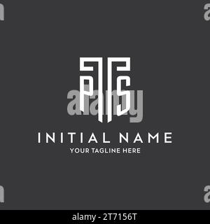 Ursprünglicher Name des PS-Monogramms mit Schildform-Symbol-Design-Vektorgrafik Stock Vektor