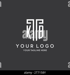 KB-Monogramm Anfangsname mit Schildform-Symbol-Design-Vektorgrafik Stock Vektor