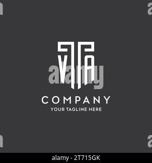 VA Monogramm Anfangsname mit Schildform Symbol Design Vektorgrafik Stock Vektor