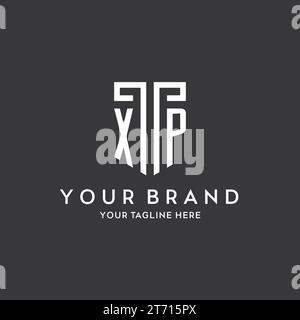 XP Monogramm Anfangsname mit Schildform Symbol Design Vektorgrafik Stock Vektor