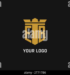 EB Initial-Logo mit Design-Ideen für Schild und Krone Stock Vektor