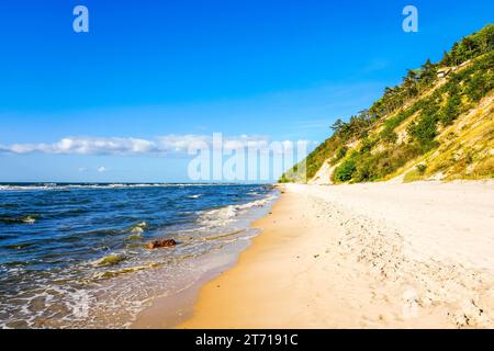 Ostseestrand in der Nähe von Misdroy. Badeort an der polnischen Küste. Landschaft am Strand. Stockfoto