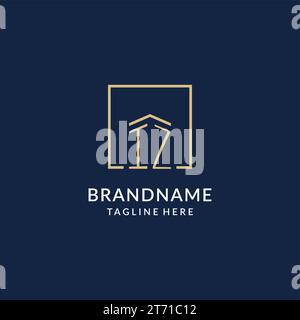 Initial IZ quadratische Linien Logo, modernes und luxuriöses Immobilien Logo Design Vektorgrafik Stock Vektor