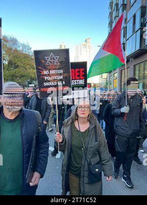 EDITOREN MERKEN AN, dass das Bild an der Quelle verdeckt wird. BESTE QUALITÄT VERFÜGBAR Handout Foto vom 11/23 von der Metropolitan Police von einer Frau, die sie nach Vorfällen während der Proteste am Waffenstillstandstag identifizieren möchten. Ausgabedatum: Montag, 13. November 2023. Stockfoto