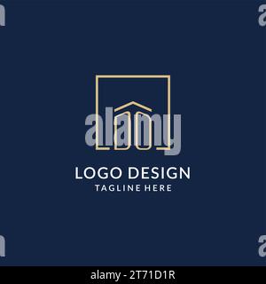 Initial DO quadratische Linien Logo, moderne und luxuriöse Immobilien Logo Design Vektor Grafik Stock Vektor