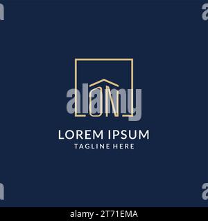 Initial AUF quadratischen Linien Logo, modernes und luxuriöses Immobilienlogo Design Vektorgrafik Stock Vektor