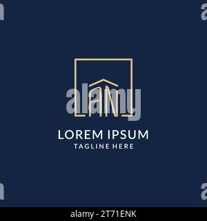 Anfänglich EIN quadratisches Logo, modernes und luxuriöses Immobilienlogo Design Vektorgrafik Stock Vektor