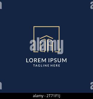 Erste QA quadratische Linien Logo, modernes und luxuriöses Immobilienlogo Design Vektorgrafik Stock Vektor