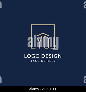 Initial YO quadratische Linien Logo, modernes und luxuriöses Immobilienlogo Design Vektorgrafik Stock Vektor