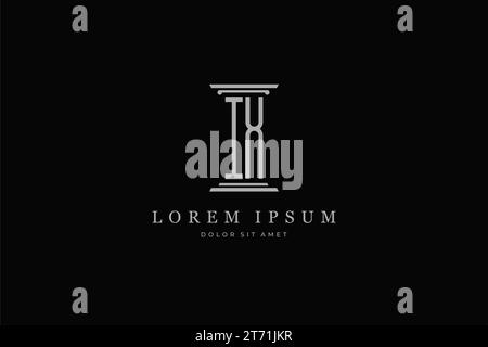 Symbol Symbol der Säule Buchstabe IX . Ideal für Rechtsabteilung, Anwalt, Anwaltskanzlei, Identität Stock Vektor