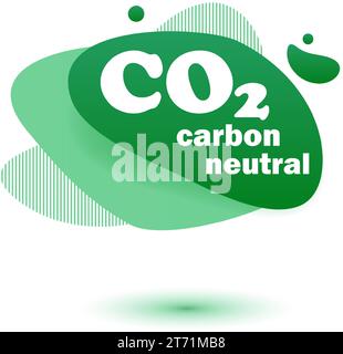 Neutraler CO2-Stempel. Stiker-neutrale Kohlenstoffdioxyd-Bilanz Stock Vektor