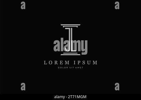 Säule Logo Icon Letter JL . Ideal für Rechtsabteilung, Anwalt, Anwaltskanzlei, Identität Stock Vektor