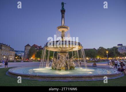 Schloßplatzspringbrunnen, Schloßplatz, Stuttgart, Baden-Württemberg, Deutschland Stockfoto