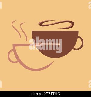 Kaffee. Italienische Kaffeekanne mit Text alles, was Sie brauchen, ist Kaffee. Banner für Café, Restaurant, Menü, Kaffeeträume. Bechersymbol im Linienstil. Stock Vektor