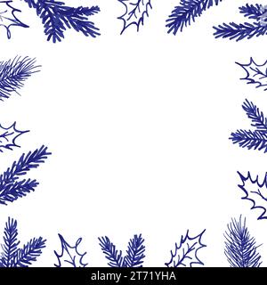 Handgezeichnete Blumenelemente des Weihnachtsbaums Stock Vektor