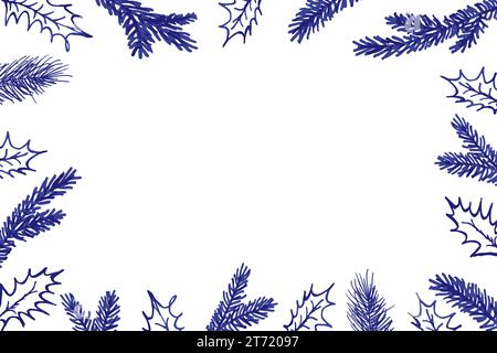 Handgezeichnete Blumenelemente des Weihnachtsbaums Stock Vektor