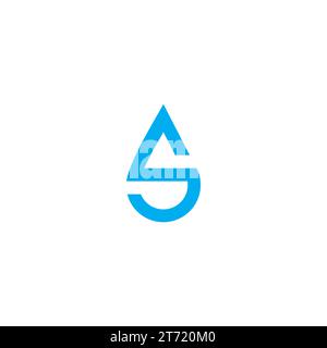 S Wasserlogo im einfachen Design Stock Vektor