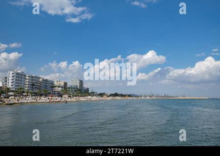 Finikoudes Strand in larnaca, Zypern Stockfoto