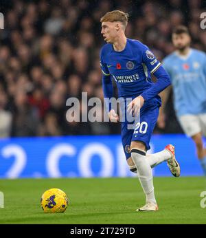 London, Großbritannien. 12. November 2023 – Chelsea gegen Manchester City – Premier League – Stamford Bridge. Chelsea's Cole Palmer während des Premier League-Spiels gegen Manchester City. Bildnachweis: Mark Pain / Alamy Live News Stockfoto