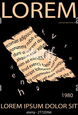 Poster über Poesie. Die Freiheit der Sprechbuchautorin. Vintage-Papierdesign. Hintergrund des Konzeptbuches. Vektordesign. Stock Vektor