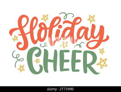 Weihnachtsstimmung Weihnachten moderner Kalligraphiesatz Stock Vektor