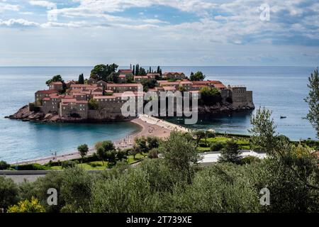 Sveti Stefan, Budva Riviera, Montenegro Stockfoto