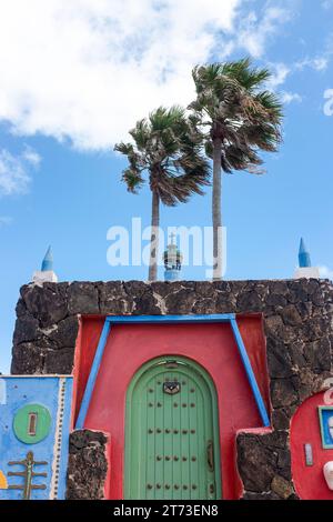 Villa Tabaiba, Haus des sevillanischen Architekten Carlos Calderon Yruegas Fuerteventura, Corralejo, Spanien Stockfoto