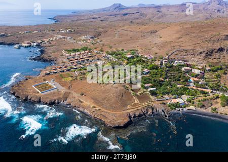 Luftaufnahme Cidade Velha Stadt in Santiago - Kap Verde - Cabo Verde Stockfoto