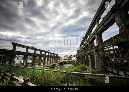 Reliquien der Agenna-Werft im Bezirk Zhongzheng Keelung, Taiwan Stockfoto