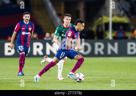 Raphinha vom FC Barcelona während des Fußballspiels La Liga zwischen dem FC Barcelona und Deportivo Alaves am 12. November 2023 bei Estadi Olimpic Lluis Companys in Barcelona, Spanien Stockfoto