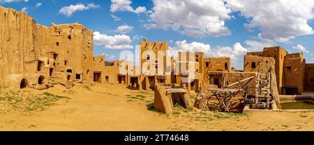 Mongolisches Reich. Panorama der Hauptstadt der Goldenen Horde - der Stadt Sarai Batu. Stockfoto