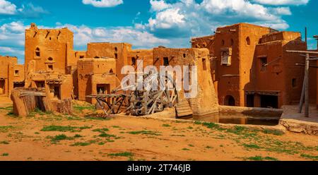 Mongolisches Reich. Panorama der Hauptstadt der Goldenen Horde - der Stadt Sarai Batu. Stockfoto