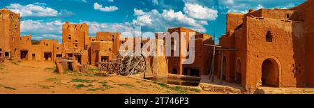 Mongolisches Reich. Panorama der Hauptstadt der Goldenen Horde - der Stadt Sarai Batu. Stockfoto