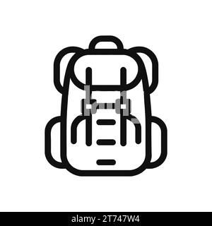 Lineare Touristen Rucksack Symbol isoliert. Vektorabbildung Stock Vektor