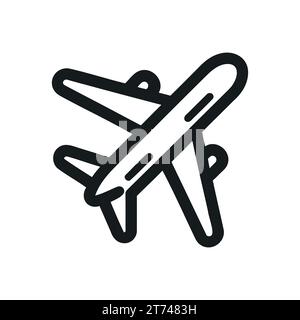 Lineares Flugzeugsymbol isoliert. Vektorabbildung Stock Vektor